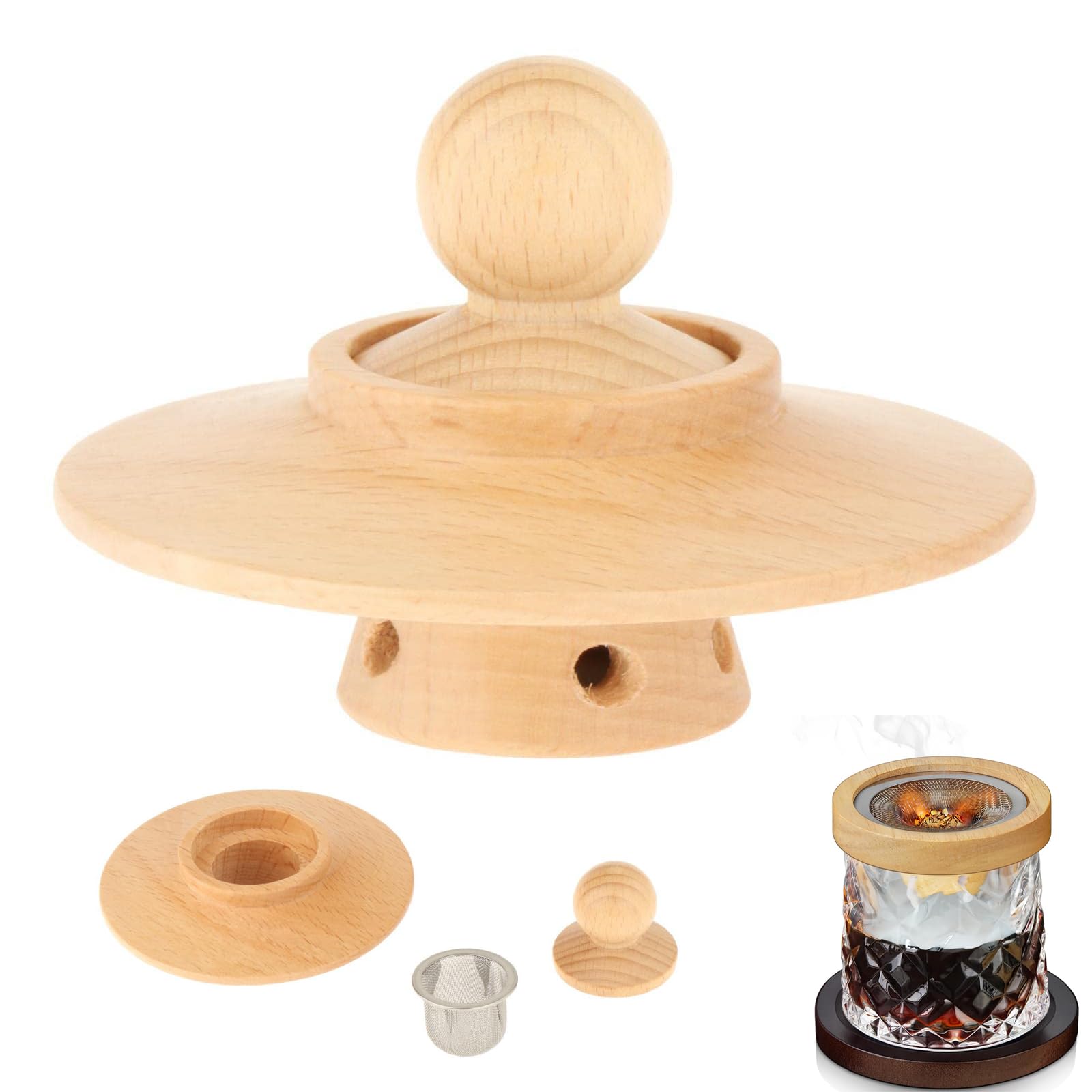 Cocktail Smoker Kit, Whiskey Smoker Kit, Cocktail Smoke Infuser with Smoke Infuser for Whiskey and Accessories-image-9