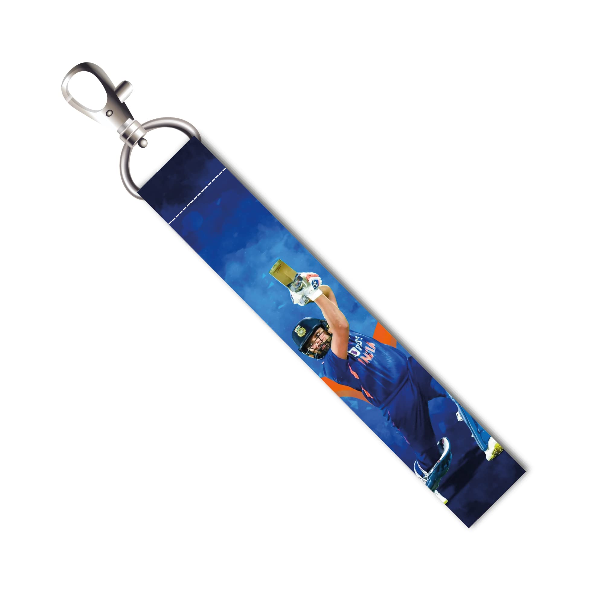 Rohit Sharma Cricket Lanyard Tag with Swivel Lobster for Gift Luggage Bags Backpack Laptop Bags L X H 5 X 0.8 INCH-image-4
