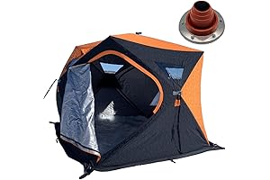 Aurora Series Pop-Up Portable 4-8 Person Insulated Ice Fishing Shelter with Chimney Port