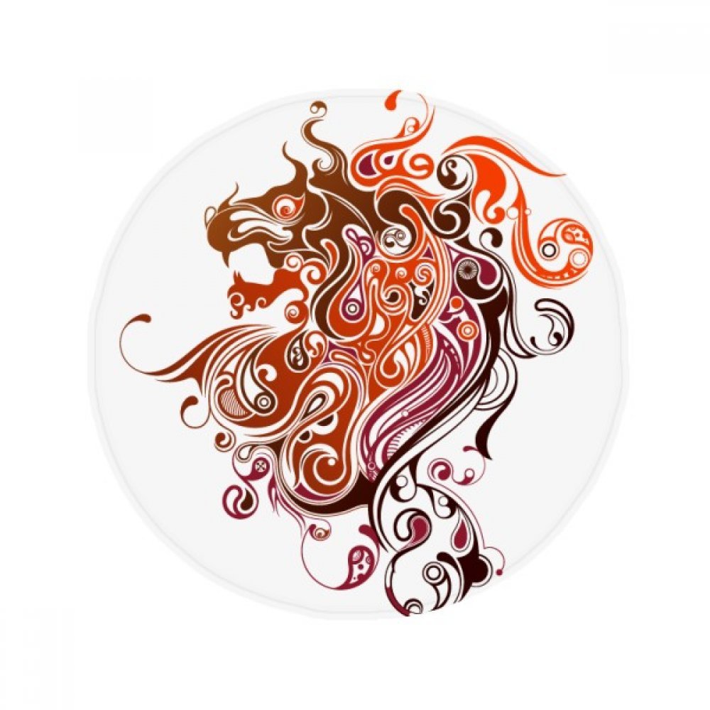 Tapis de sol dragon silhouette coloré antidérapant multi-usage pour cuisine et salon 60x60 cm