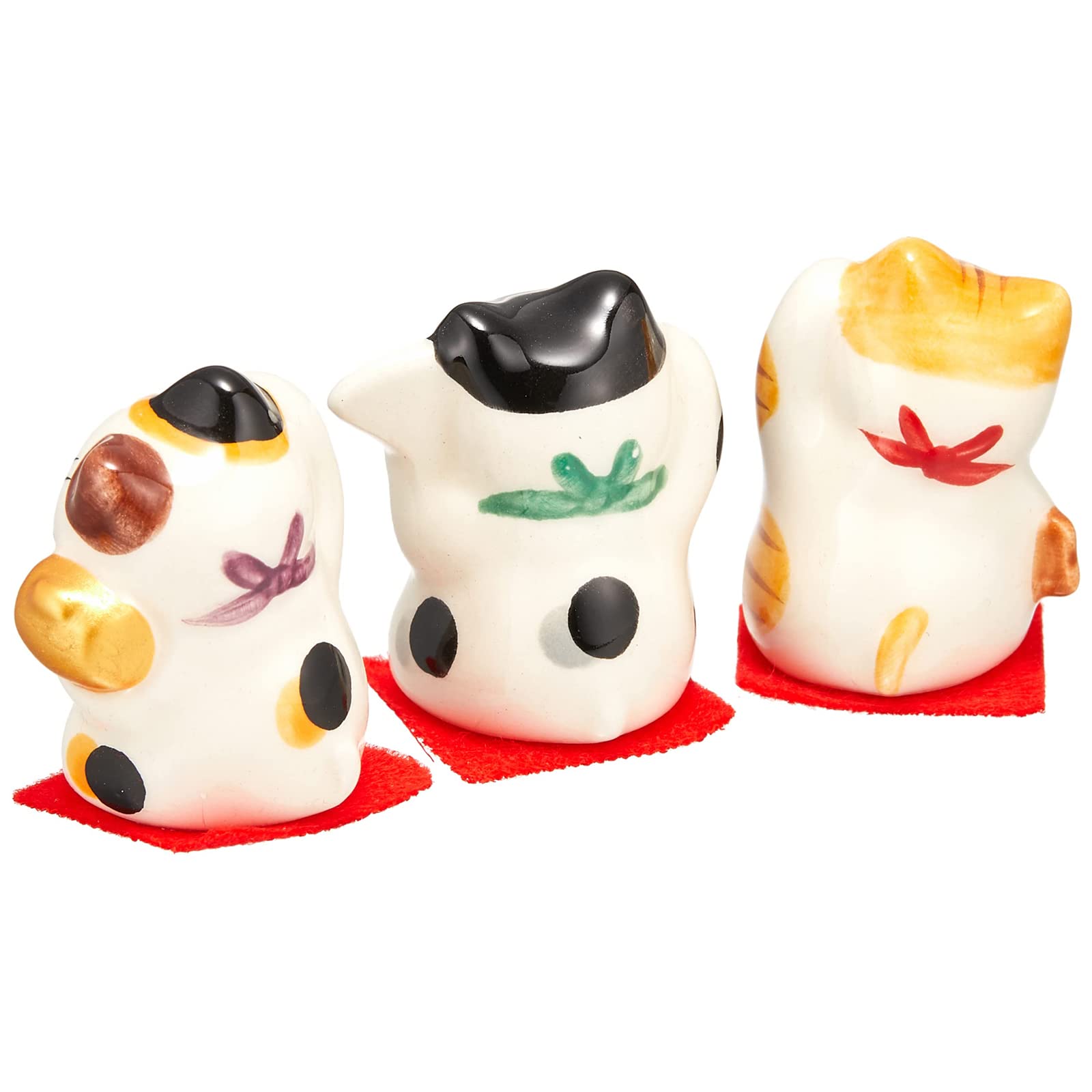 招き猫セット ちび招き猫ちゃんセット（右手・左手） 牛ぐるみ（WAZAHONPO