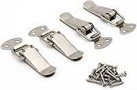 BERYLER Stainless Steel Spring Loaded Toggle Latches (4 Pack) - Durable Anti-Rust Catches with Screws for Cabinets, Boxes, Chests