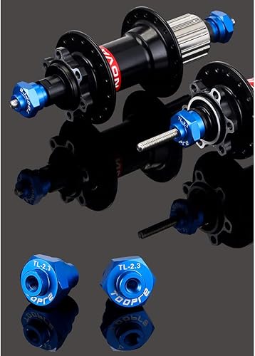 Miniatura 5 de XBERSTAR Rueda de bicicleta Truing Stand Thru Axle Adapter 12150.787 in herramienta de buje libre (Azul)