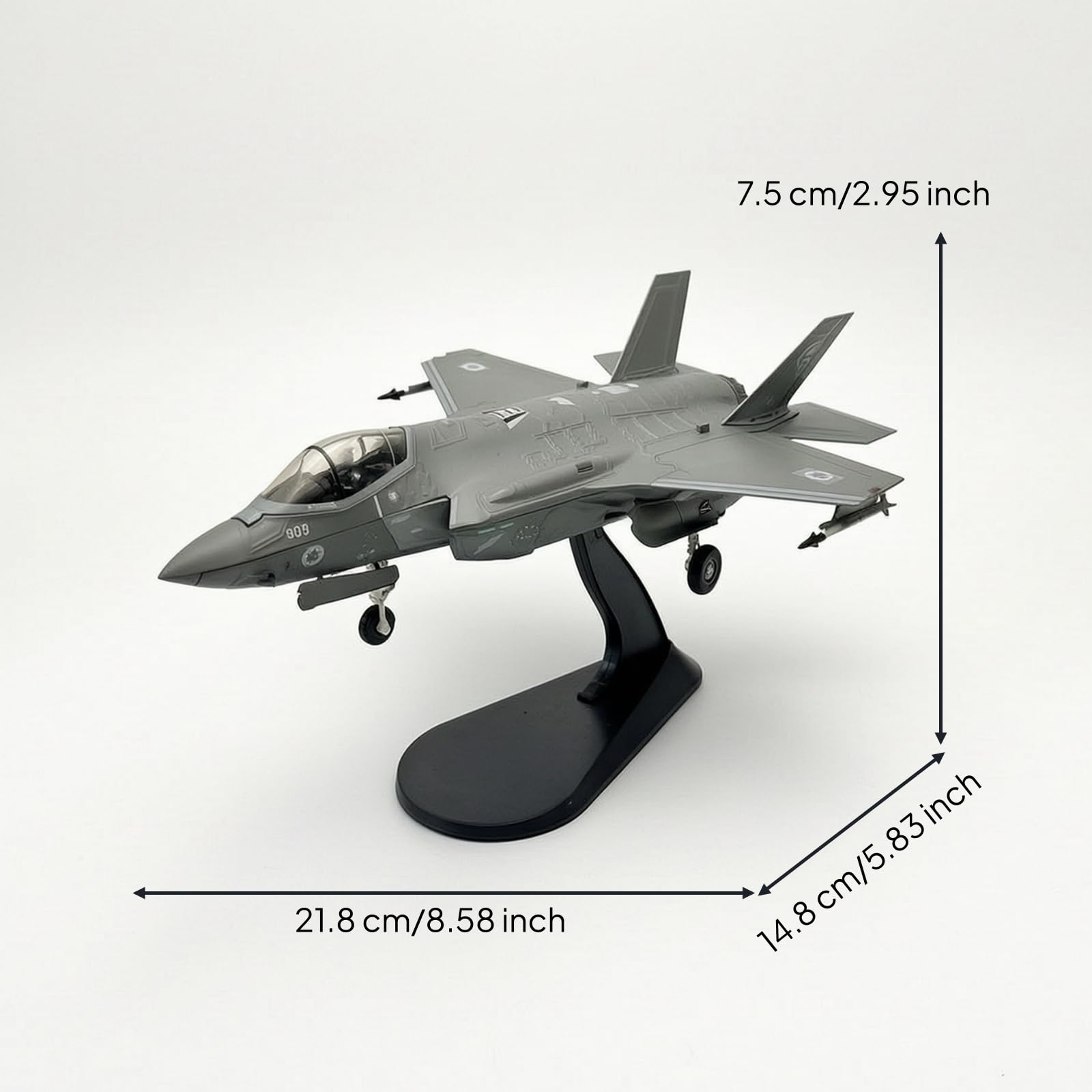 Aereo Modello Aereo 1 72 Aereo da Collezione Aereo in Miniatura in Lega E Plastica Rifinito con Marcature Realistiche Adatto per Vetrina Salotto, F35I Carico Utile Rimovibile