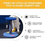 12 Inch Cat Tree Tower , Starry Sky Theme , Petits meubles de chat à l'espace-sauvegardant avec le poste de Scratching & Pendentifs Star Moon -Condo pour les petits chats intérieurs sous 4kg