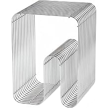 Stainless Steel N-Shape Chrome Side Table, Nightstand | Mirror-Polished Stainless Steel N-Frame Side Table, Open Shelf, Nightstand For Living Room, Bedroom, Couch, Office