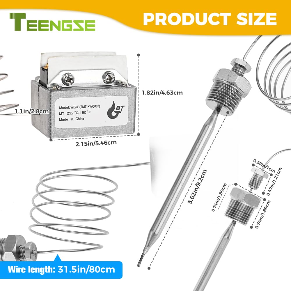 Interruptor de freidora de alto límite 1177, termostato de seguridad de alto límite, LCCM080360000 Termostato de corte de seguridad de alto límite compatible con freidora de gas modelo IF