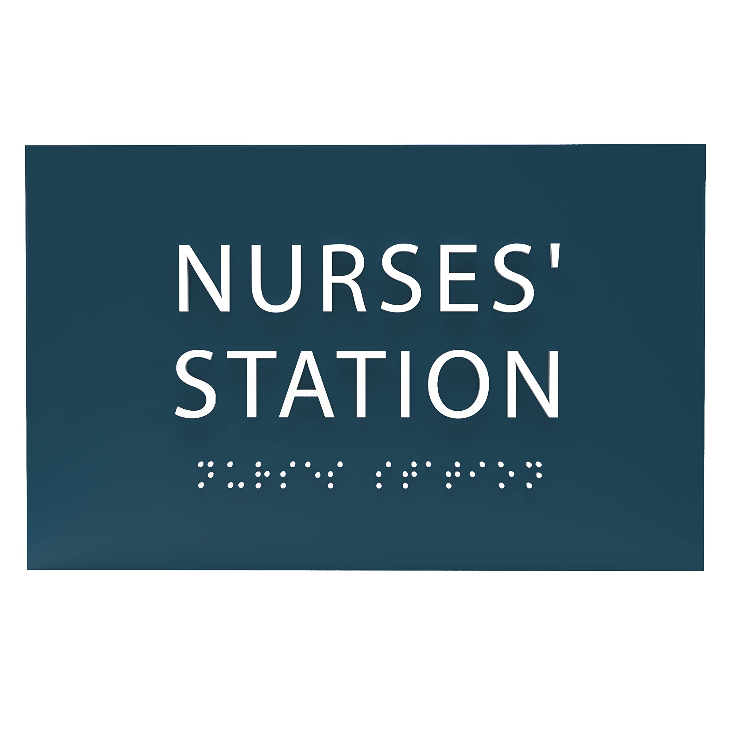 ADA CENTRAL SIGNS - 6" X4" Nurses Station Sign - ADA Compliant Tactile Graphics Grade 2 Braille Text | Wall Mount Plastic Care Staff Area Signs for