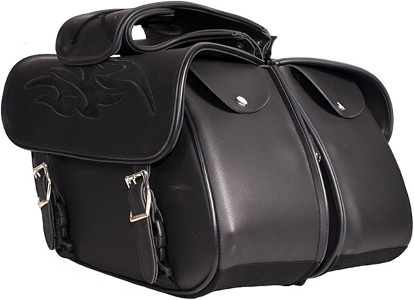 Dream Apparel Faux Leather Motorcycle Saddle Bags Throw