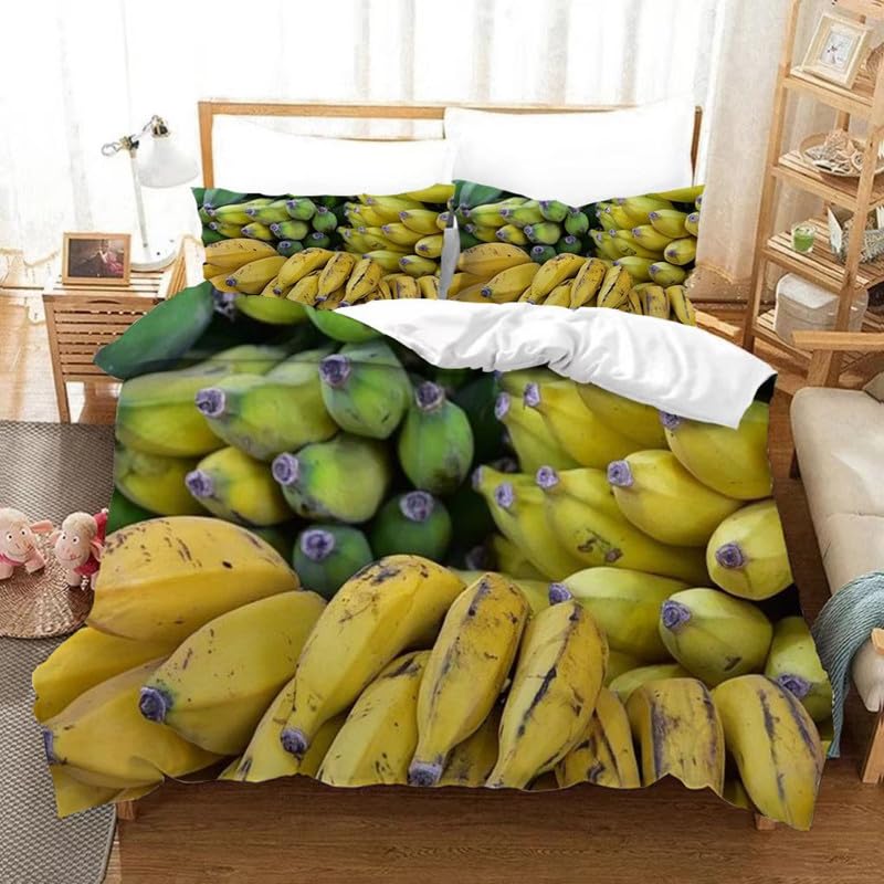 Funda nórdica de cama 90 de plátanos amarillos de microfibra 155x220 cm con almohada
