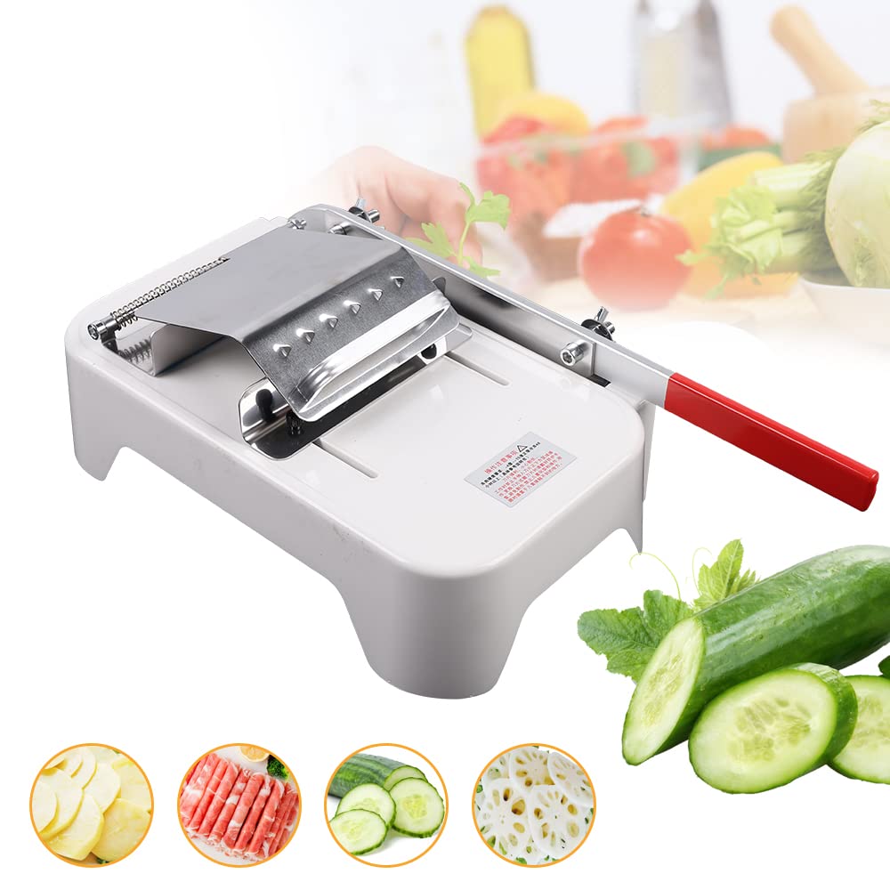 Affettatrice manuale & Schneider in acciaio inox – affettatrice per carne con spessore di taglio regolabile 0,25 – 25 mm – Affettatrice per carne congelata, pancetta, prosciutto