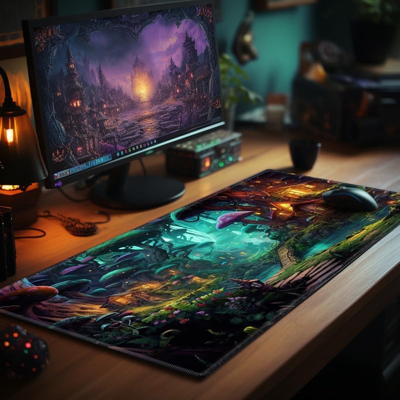 Miniatura 6 de EDGFRTOIO Tapete de juego con zonas para juegos de cartas MTG, alfombrillas de juego mágicas de mesa de 24 x 14 pulgadas, mesa de juego de mesa