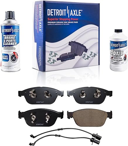 Detroit Axle - Pastillas de freno delanteras para Audi A8 Quattro 12-18, 14-17 SQ5, pastillas de freno de cerámica con repuesto de hardware 2014