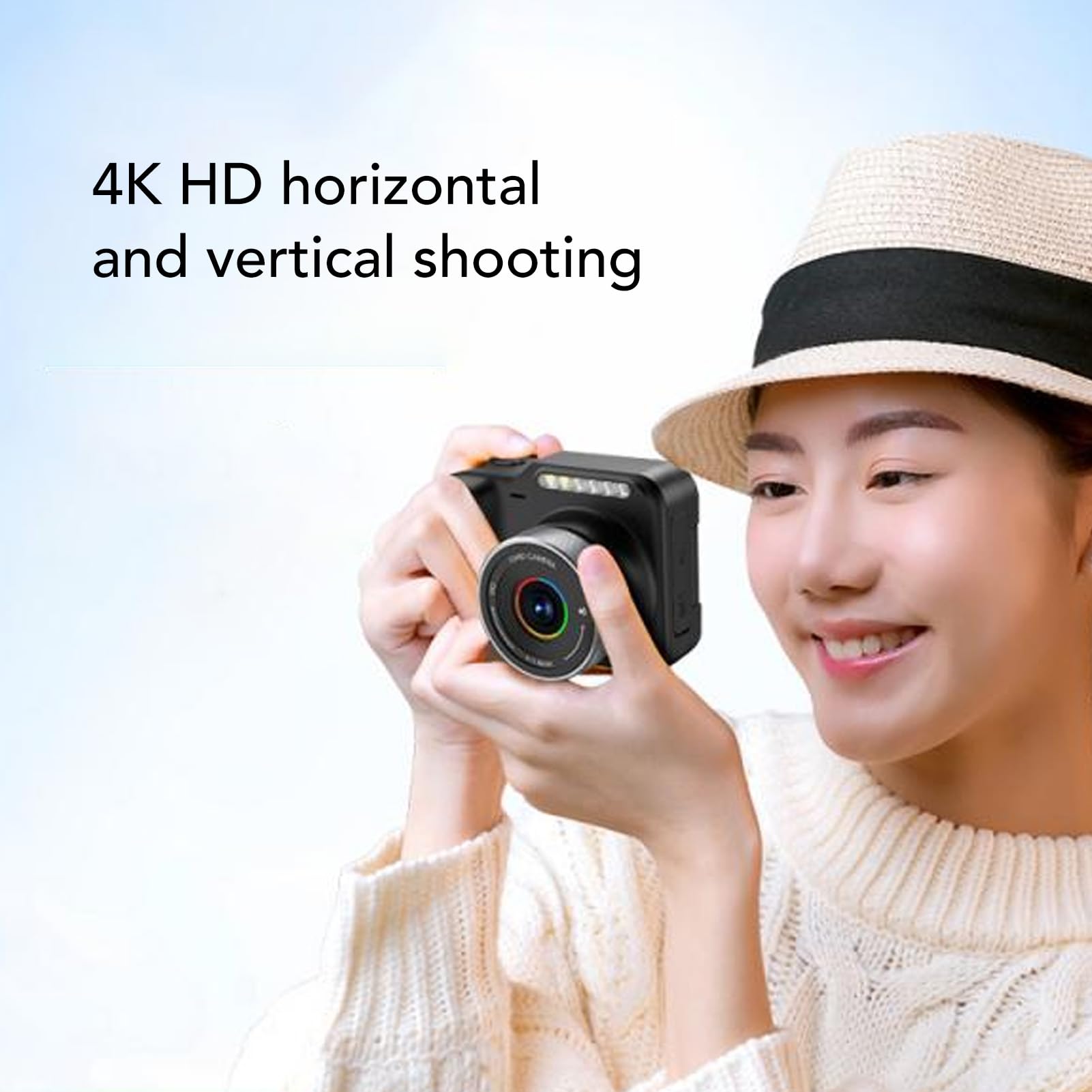 Fotocamera Digitale 4K da 48 MP, Visione Notturna, Time Lapse, Webcam, Rallentatore per Fotografia, Vlogging, Streaming Live