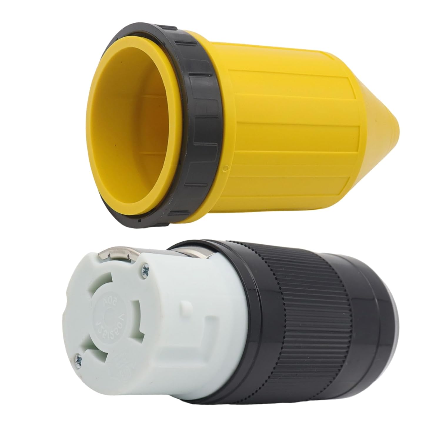 50A 125V Power Cord Twist Plug with Covers Connector Locking Replacement Inlet Power Connector for Trailer Electric