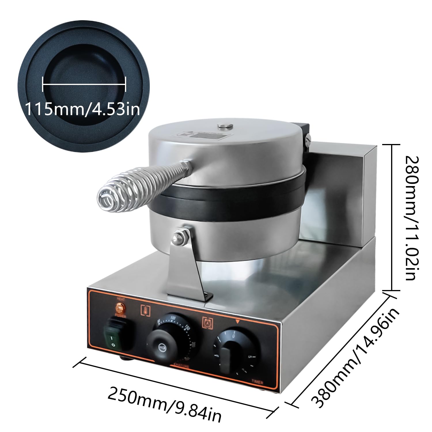 Elektrische UFO-Burger-Presse, kommerzielle Eisburger-Maschine für den Haushalt, 50-300 ℃ Antihaft-Pfanne, beidseitige Heizung