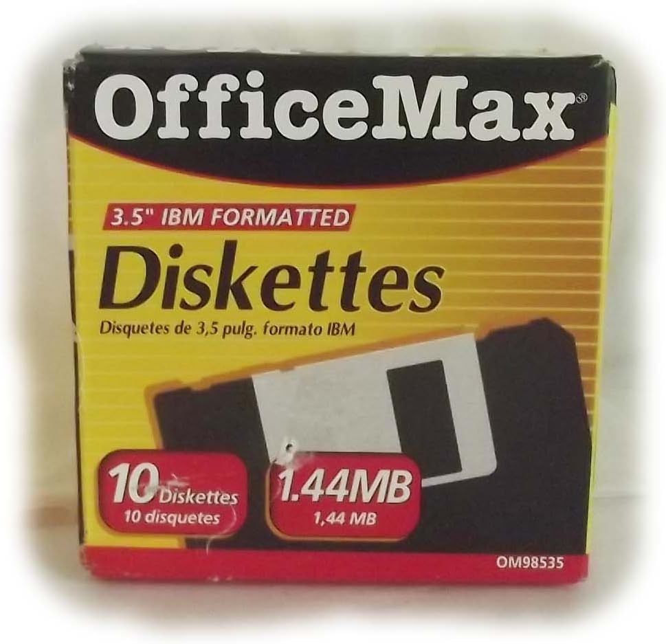 Office Max 3.5 Diskettes IBM Formatted 10/Pack 1.44MB OfficeMax 3.5" Diskettes