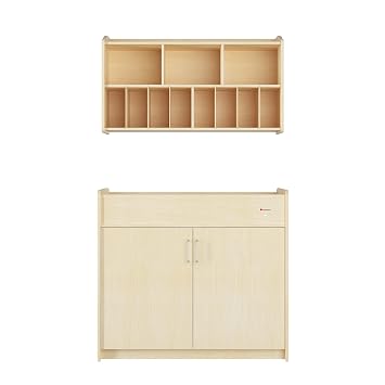 Foundations Wall-Mounted Diaper Organizer for Daycares, Natural