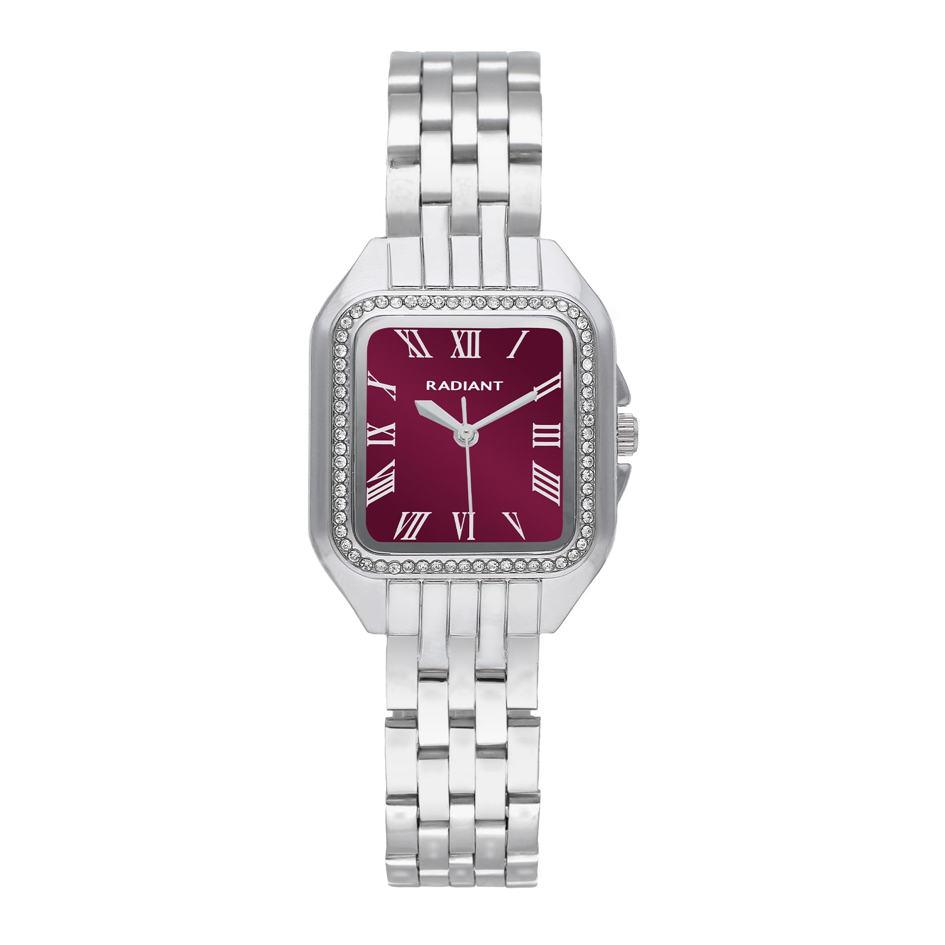 Radiant - Bahamas Collection - Analogue Wristwatch for Women. Bracelet watch with Bordeaux dial and steel strap. Size 28 mm. 3ATM.