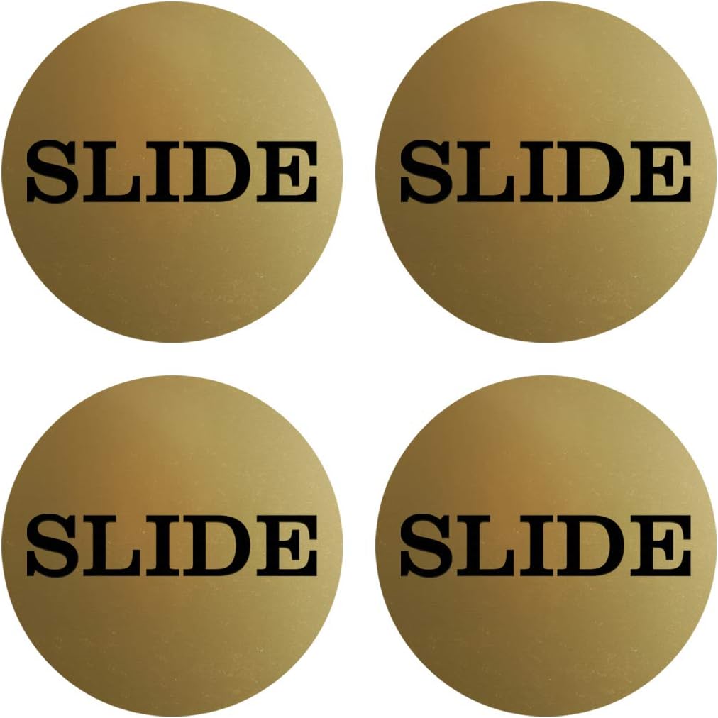 Slide Round Door Sign 2 Disc (Brushed Gold)
