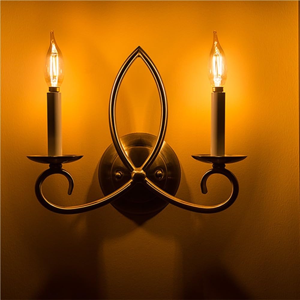 fengyan Casa Bombillas, Paquete de 20 Bombillas LED Edison chapadas en Oro, CA 220 V, E14, 2 W, C22T, 2200 K, Fuente de luz de lámpara de Cristal Vintage Familiar Lámpara