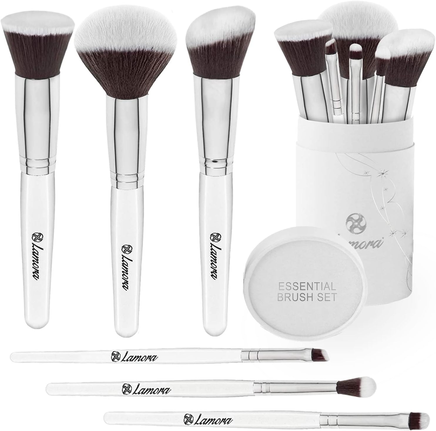 Powder Blush Foundation Kabuki Eyeshadow Brush Set - 6 Piece Essential Makeup Brushes Kit - Top Choice Premium Quality Synthetic Bristles - Apply Your Flawless Airbrushed Finish