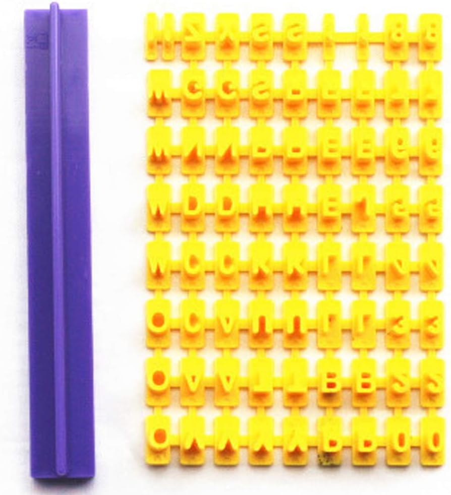 YOUNICER Plastic Cute Alphabet Number Letter Cake DIY Mold for Press Stamp Biscuit Cookie Cutters Mould Decorating Tool