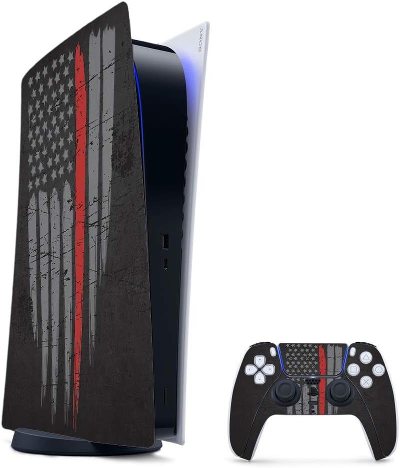 MightySkins Gaming Skin for PS5 / PlayStation 5 Bundle - American Flag | Protective Viny wrap | Easy to Apply and Change Style | Made in The USA