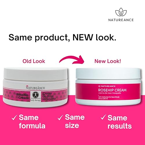 Miniatura 2 de Crema de rosa mosqueta (8 onzas líquidas), fórmula hidratante hidratante para antienvejecimiento, equilibra las manchas, calma la piel, sensación