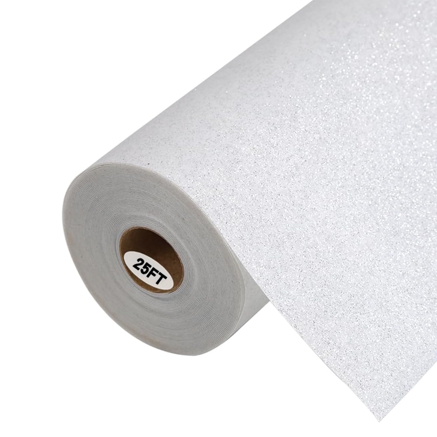 guangyintong Glitter Heat Transfer Vinyl 12" x 25ft White Iron on Vinyl