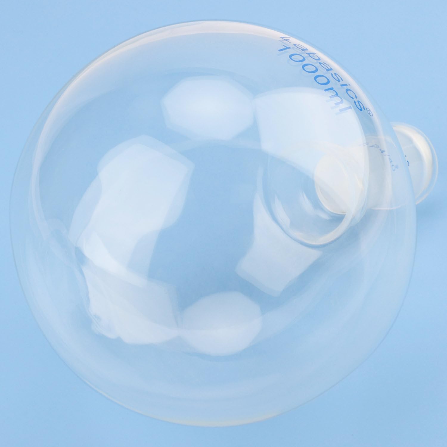 Labasics Glas-Rundkolben, Borosilikatglas, Dickwandiger Kurzhals-Rundkolben Einhals mit Einem 24/40 Normschliff-Außenkern, 1000 ml