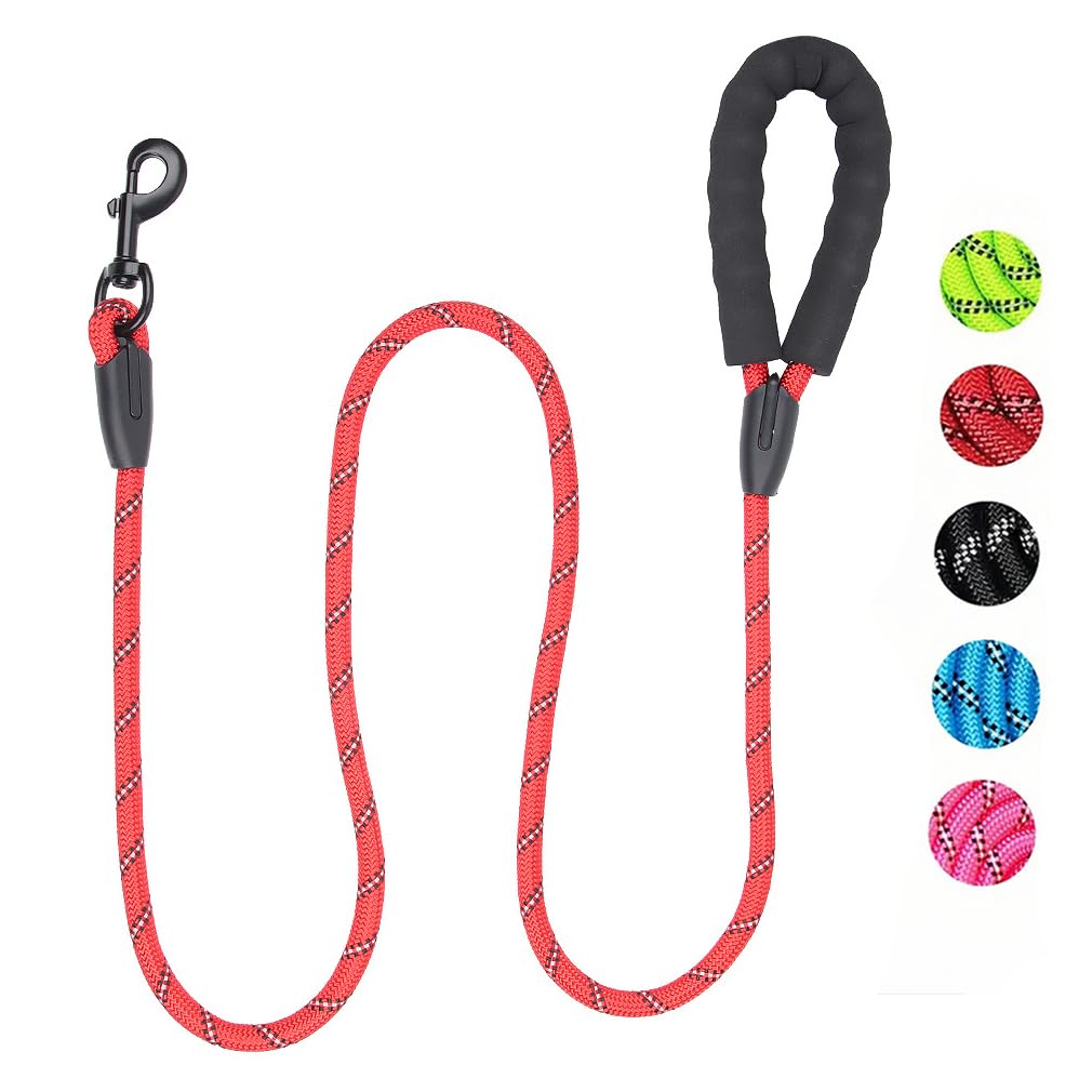 Training Lead for Dogs 2M/6.5FT Long Rope Dog Leash with Carabiner Clip and Soft Padded Handle