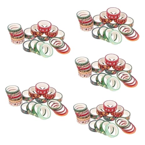 Miniatura 1 de STOBOK 105 rollos de cinta Washi de Navidad, álbum de recortes, decoración de Navidad, decoración retro, cinta washi de Navidad, cinta washi de