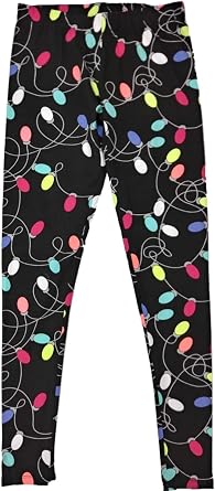 NoBo Womens Black Red Orange Yellow Blue Christmas Light Bulb Holiday Leggings