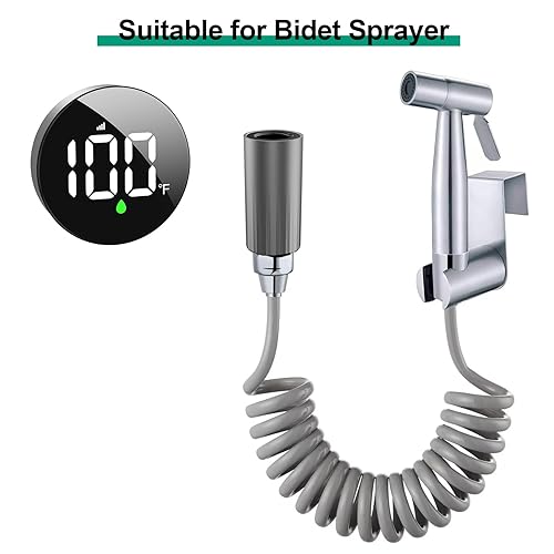 Miniatura 4 de Longriver MX08 Monitor de temperatura de ducha inalámbrico para duchas, cabezales y sistemas  Sensor hidroalimentado, pantalla ajustable impermeable