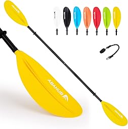 Abahub 218/230/241 cm Pagaia Kayak Alluminio Doppia Remi Kayak Paddle Pagaie da Kayak con Paddle Line per Kayak Barca a Remi Canoa Nero/Bianco/Rosso/Blu/Verde/Arancione/Giallo