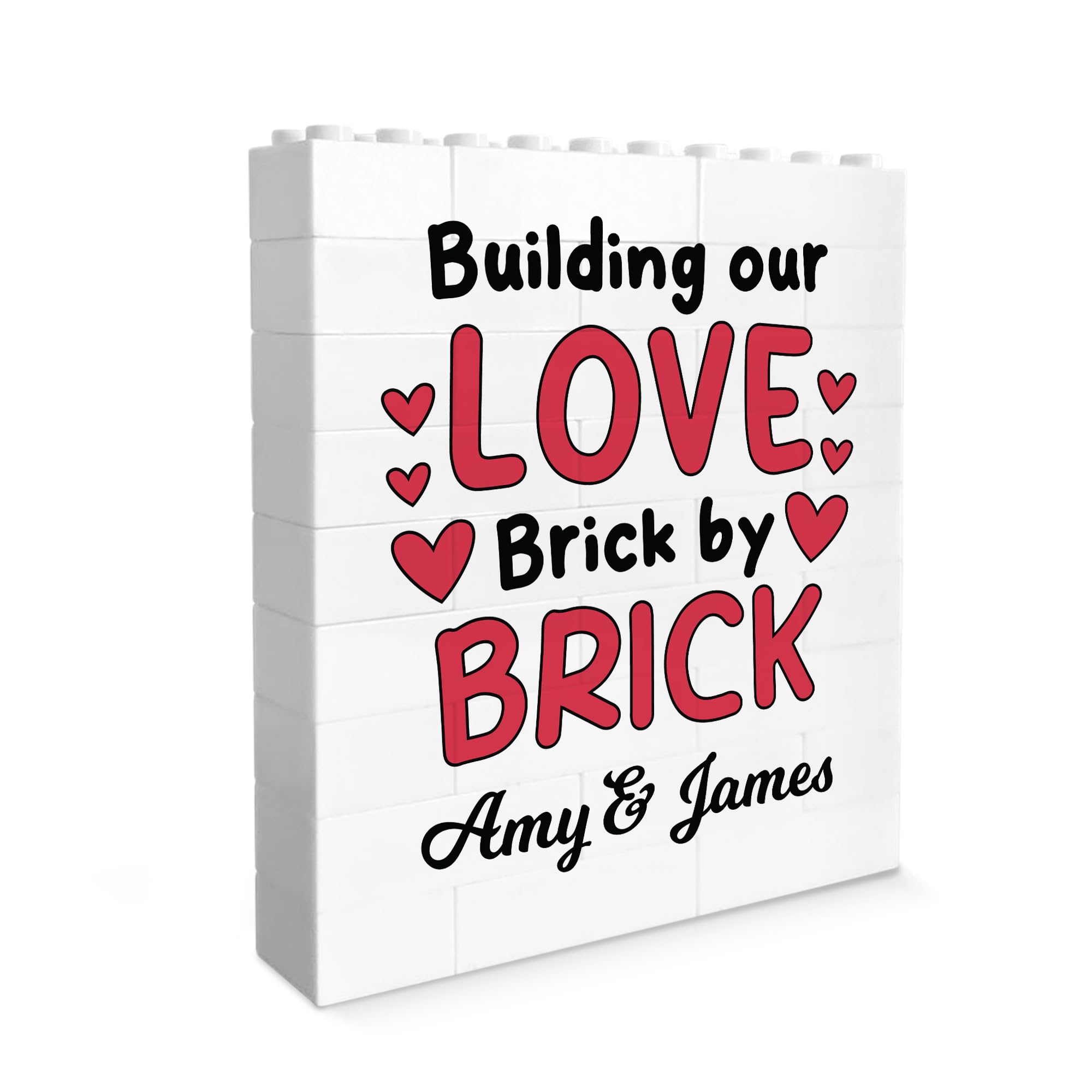 Red Ocean Personalised Gift For Couple, Gift For Anniversary Birthday, Love, Building Bricks, Boyfriend, Girlfriend, Him, Him, Her, Couple Plaque