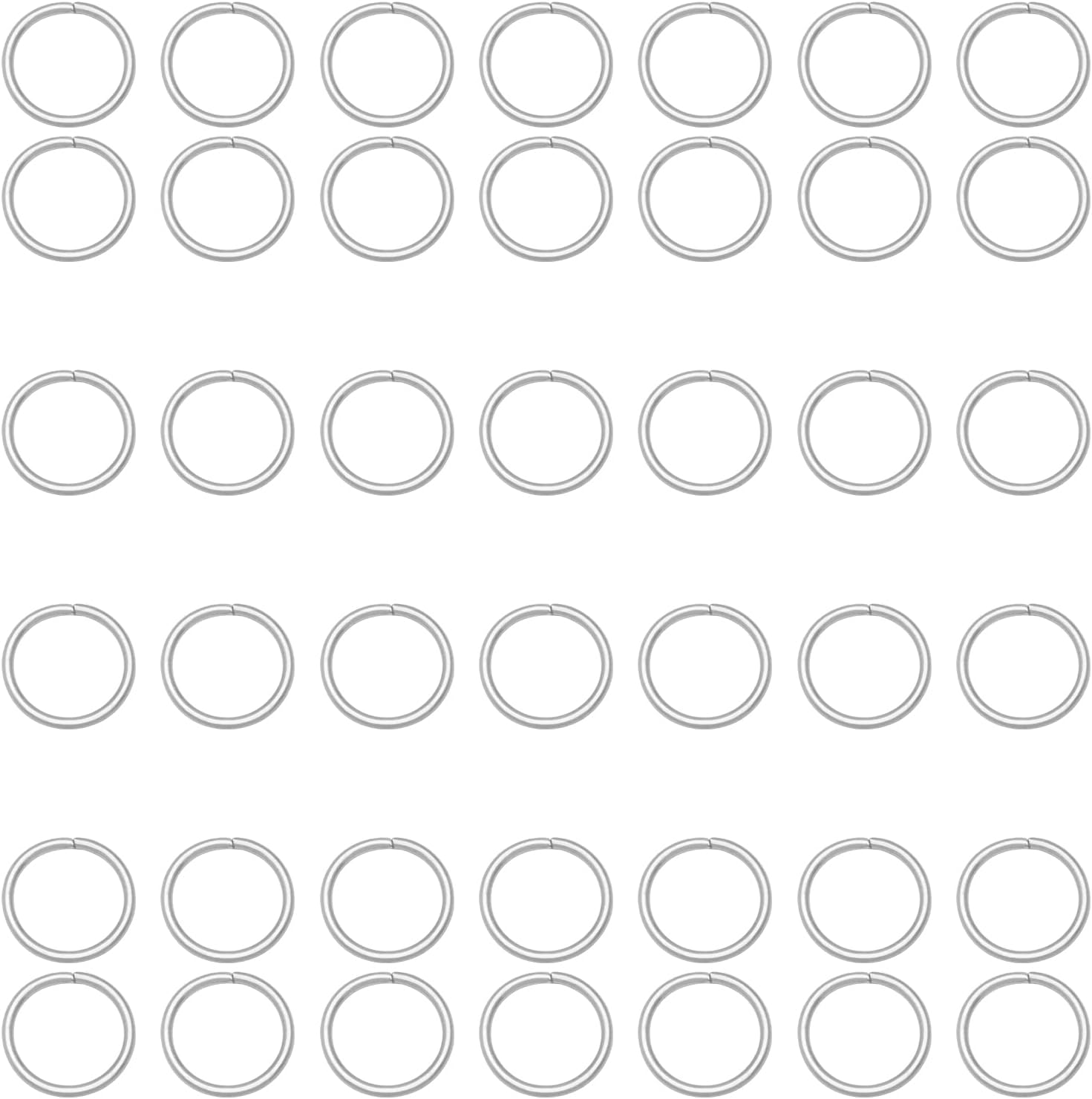 400Pcs 7mm Silver Open Jump Ring, Used for Key Chain, Jewelry Making, Necklace Maintenance and Earring Decoration DIY Process Open Jump Ring (400Pcs)