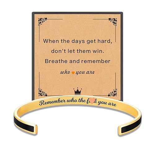 Remember Who The You Are Motivational Cuff Bracelet for Women,