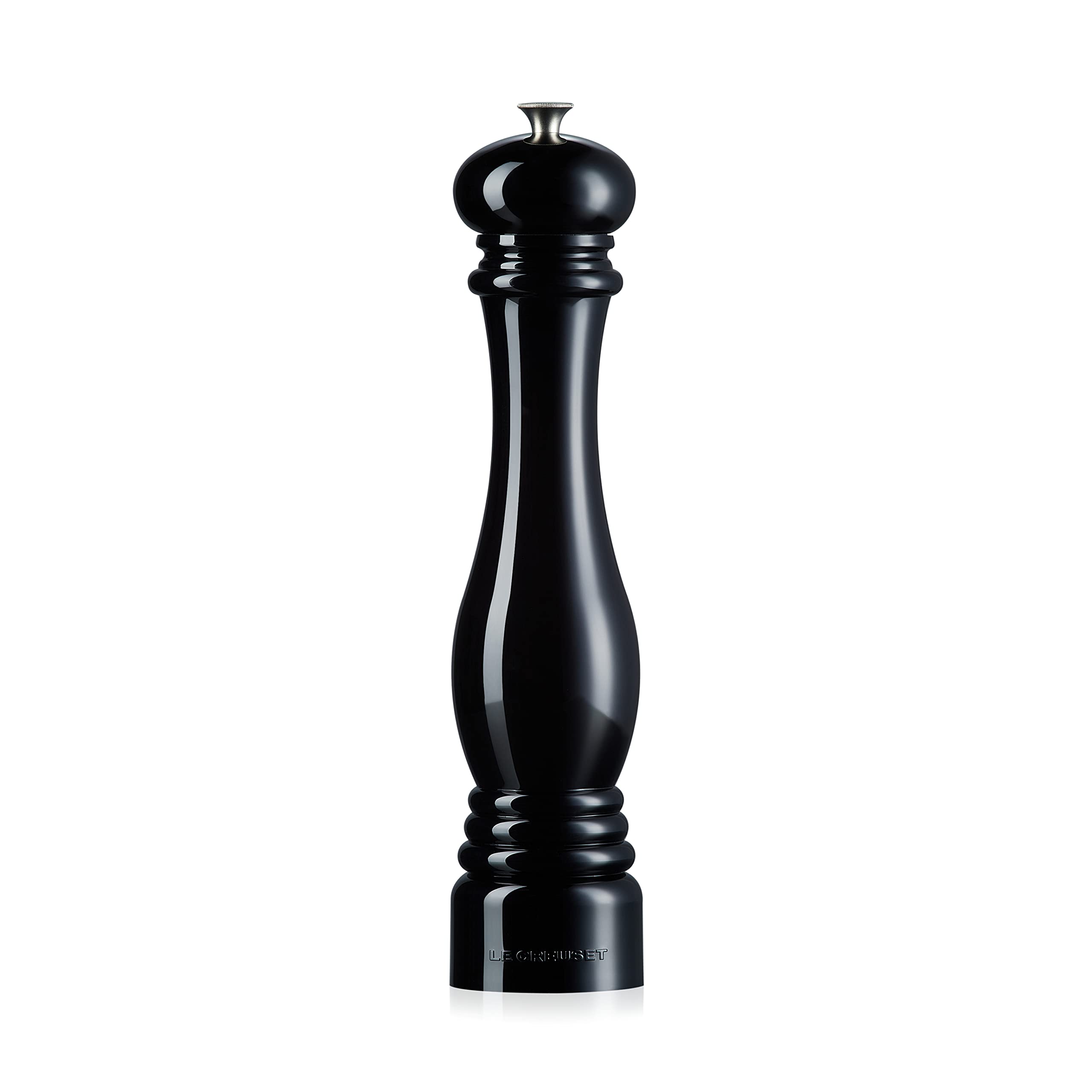Le Creuset Molinillo de sal clásico ajustable, Plástico ABS resistente a grietas, Anticorrosión, 518 g, Negro Onyx, 96002800140000
