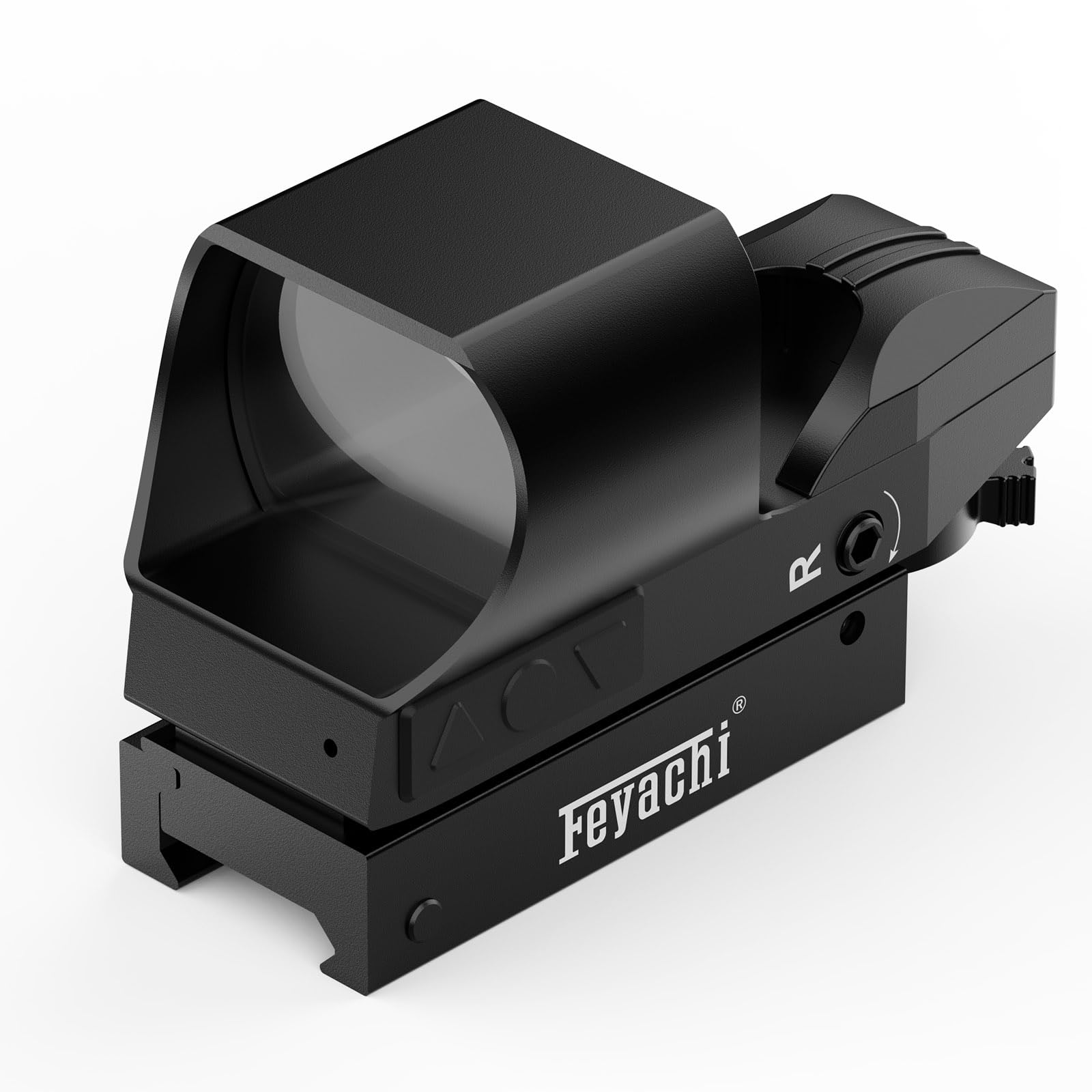 Feyachi RS-31 Visée Point Rouge, Viser Airsoft Rechargeable, Lunette de visée avec 4 réticules et 6 réglages de luminosité pour la Chasse, Le Softair et Le Pistolet