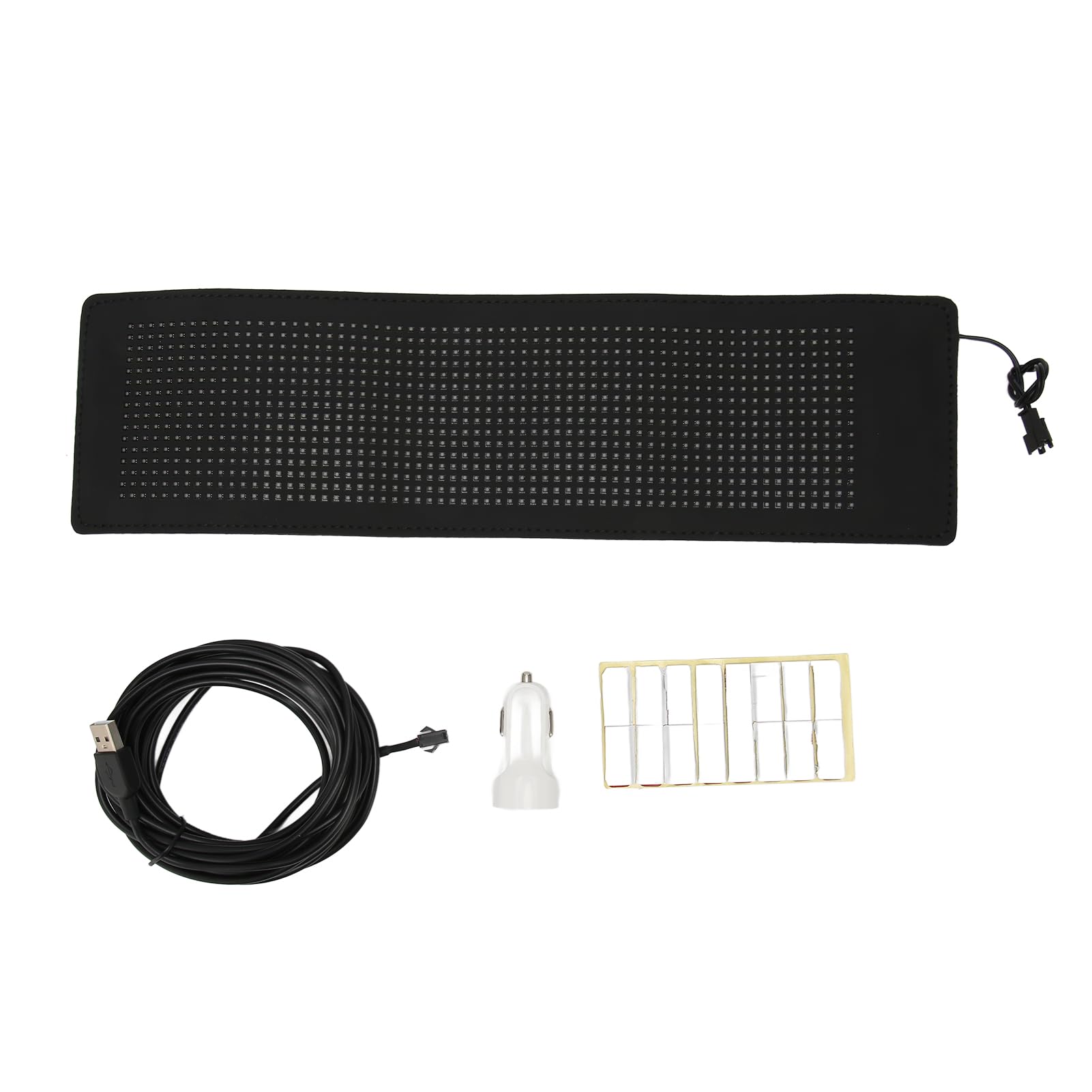Écran de Voiture LED Flexible, écran de Voiture LED App Control avec Texte personnalisé, Panneau Publicitaire Programmable, alimenté par USB, Matrice de Points 16 X 64 (Points)
