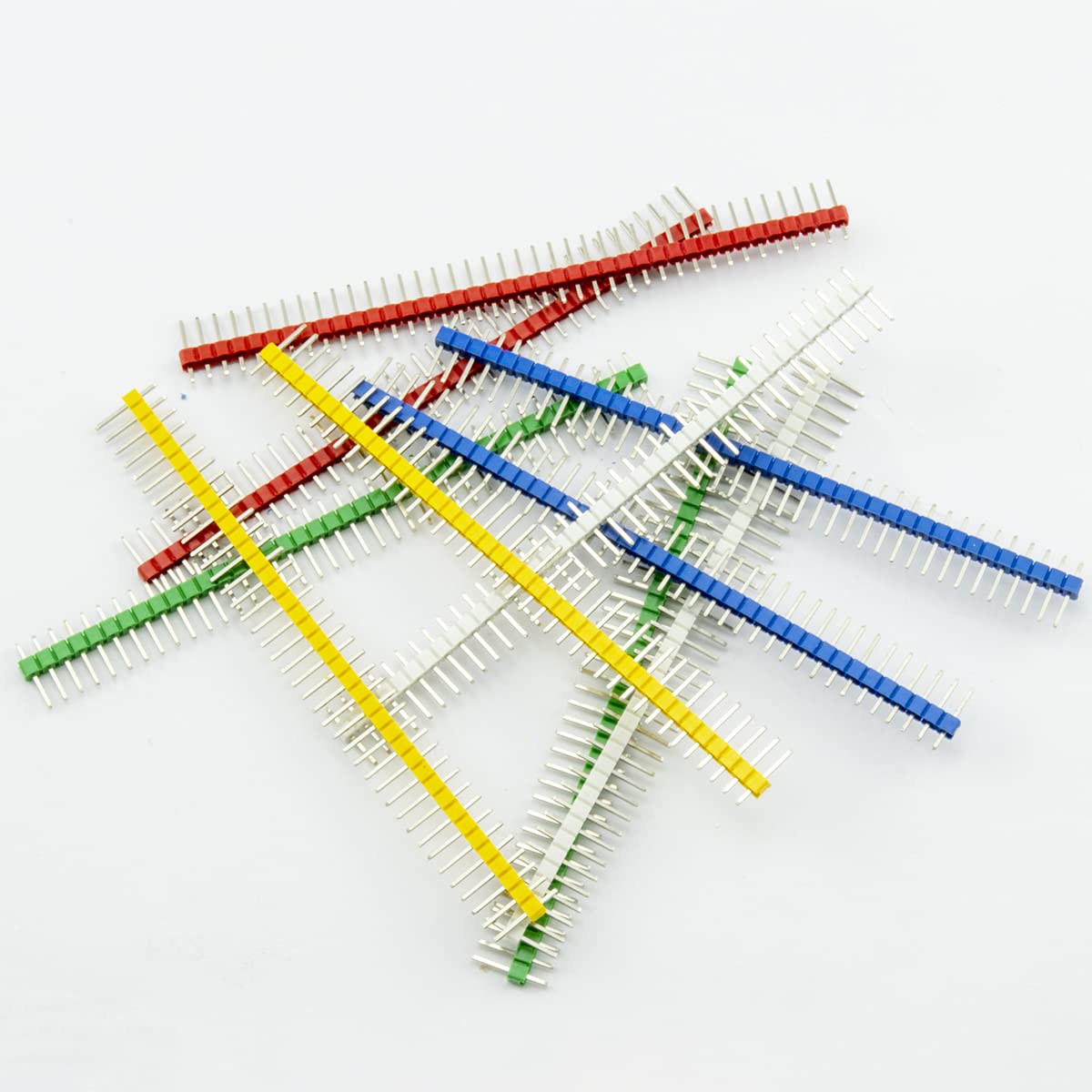 10pcs 40-pin Header Pins 2.54mm Breakaway Male for Breadboard 1x40 Single Row (10 X Mixed Headers)