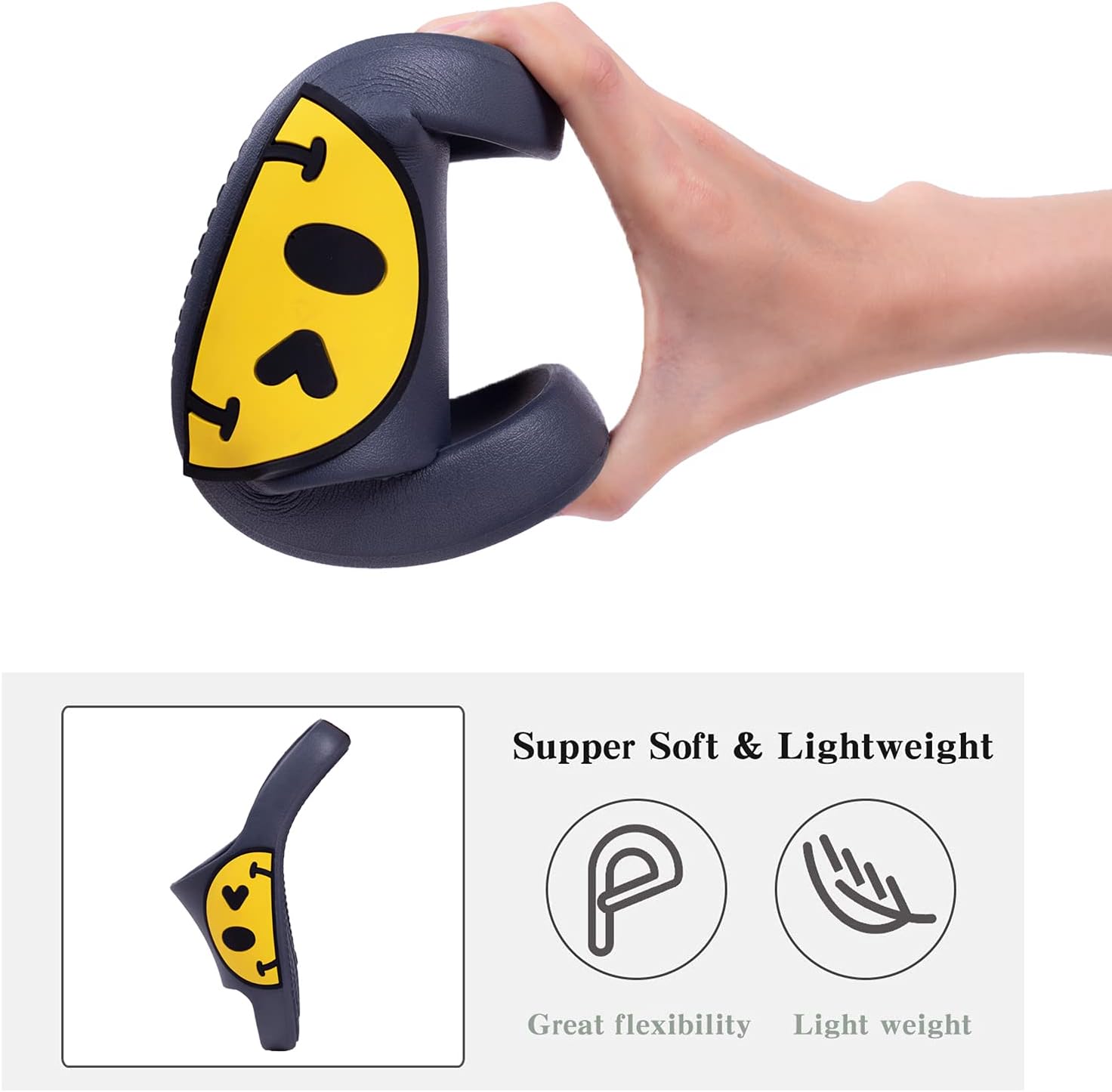 Sandals for Girls and Boys,Mens Slippers Sandals for Women,EVA Anti-Slip Indoor & Outdoor Kids Slippers Smile Face Open Toe Spa Bath Pool Gym House Casual Shower Shoes - Image 6