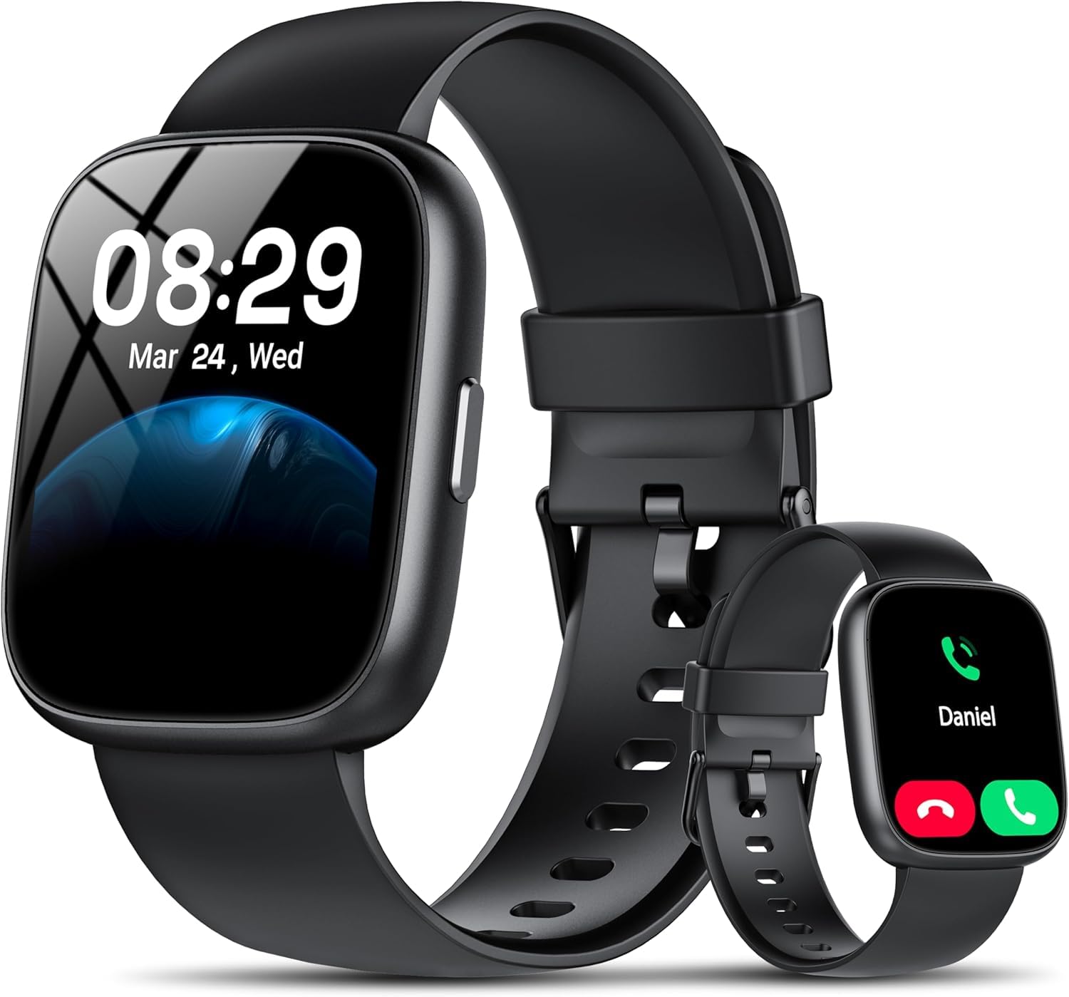 Reloj Inteligente Hombre con Alexa, 1,83" Smartwatch con Llamadas, Notificaciones, 110+ Modos Deportivos, Esfera DIY, Pulsómetro/Podómetro/Monitor de Sueño, Impermeable IP68 Pulsera para Android iOS