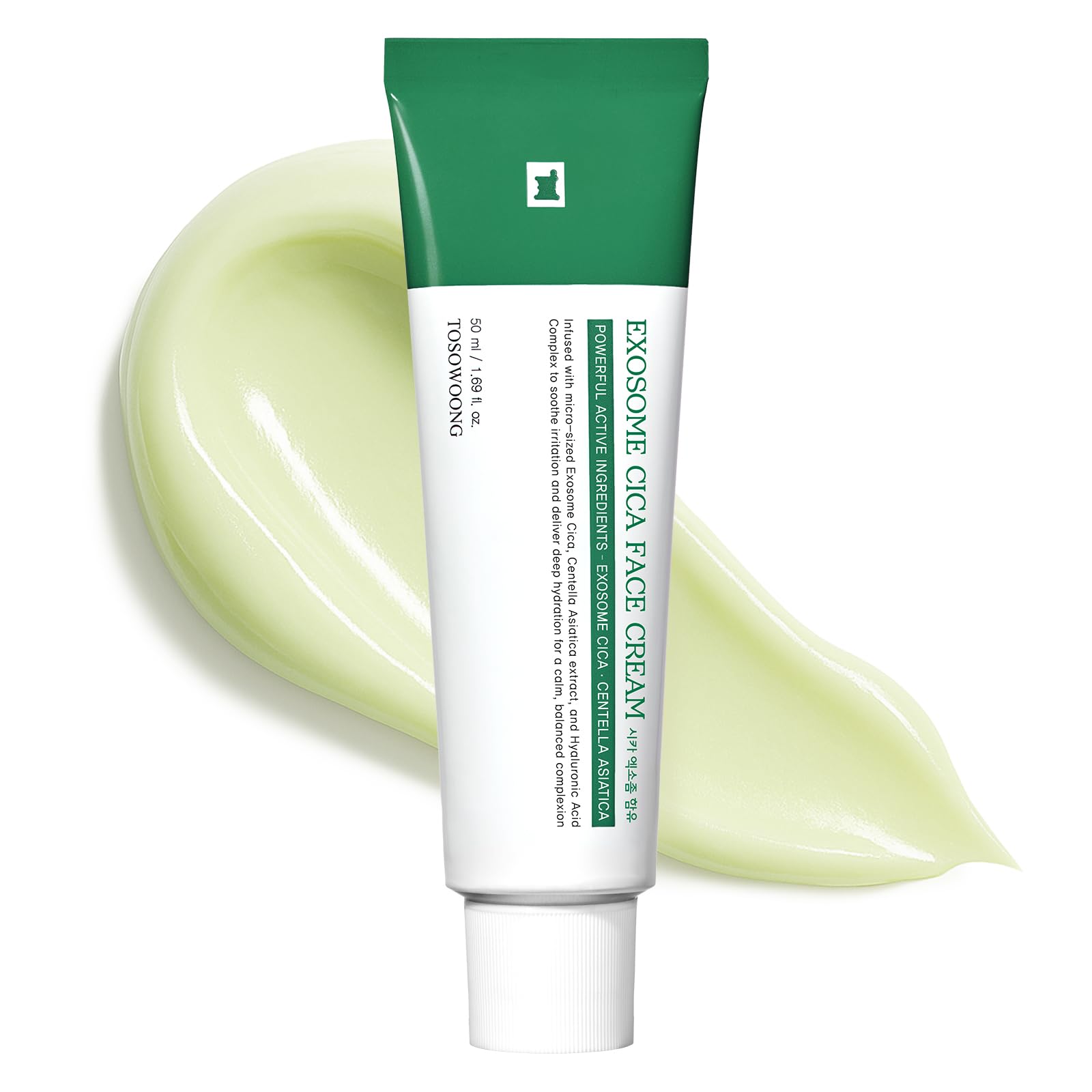 TOSOWOONG Exosome CICA Face Cream – Lightweight Daily Moisturizer for Comforting and Hydrating Skin, Korean Skincare with Centella Asiatica, 50ml / 1.69 fl. oz.