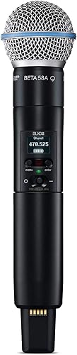 Miniatura 9 de Shure Sistema de micrófono inalámbrico digital SLXD24B58, incluye transmisor de mano SLXD2 con cápsula de micrófono vocal BETA 58A y receptor de