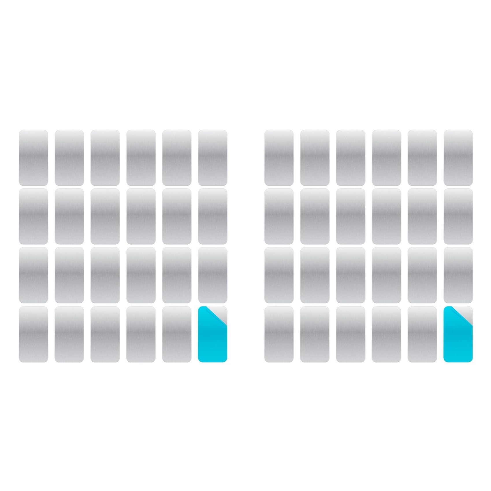 Ctrlzs 48Pcs Adhesive Metal Plates For Magnetic Mounts, 2.36X1.18in Strips With Adhesive Backing For Magnets On Non-Steel Vents