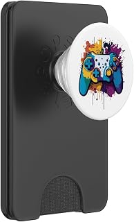 watercolor video gaming controller gamer gamepad graphic PopSockets PopWallet for MagSafe