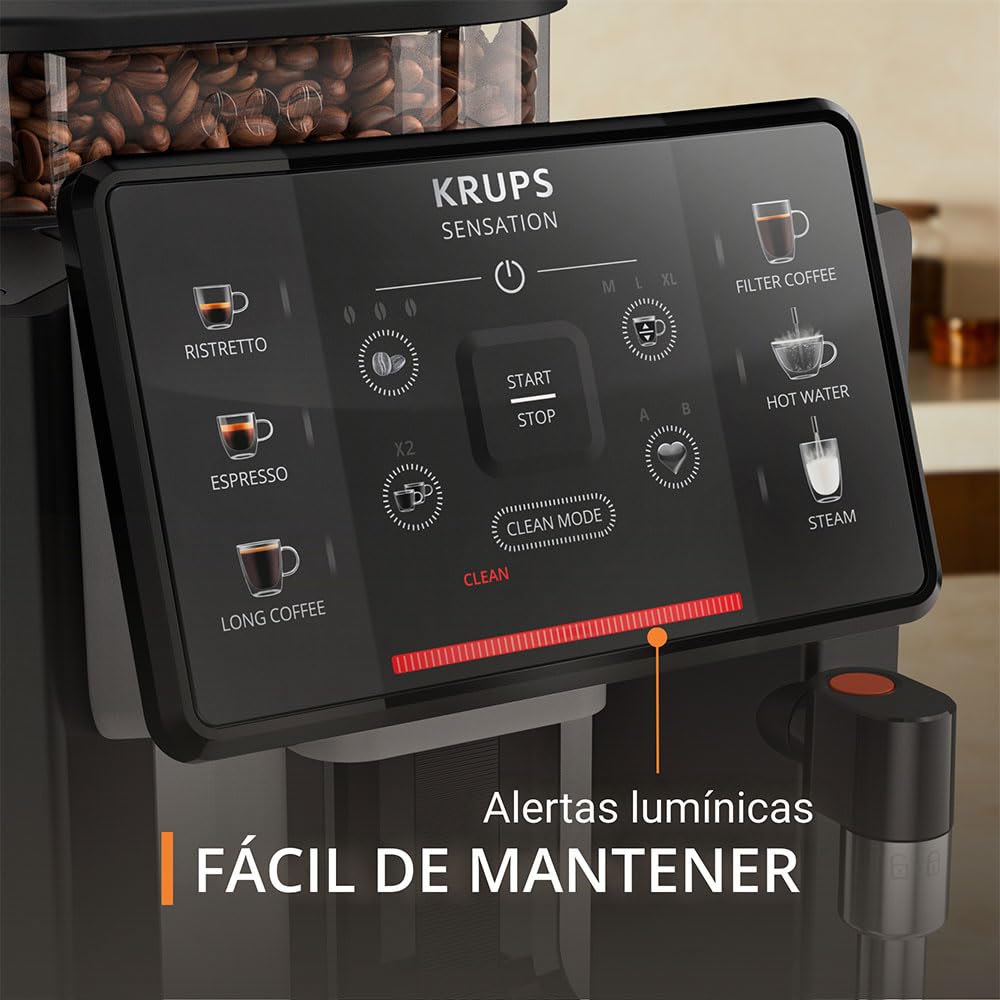 KRUPS Sensation C10 EA910A10 Cafetera Superautomática con Molinillo 15 Bares Negra